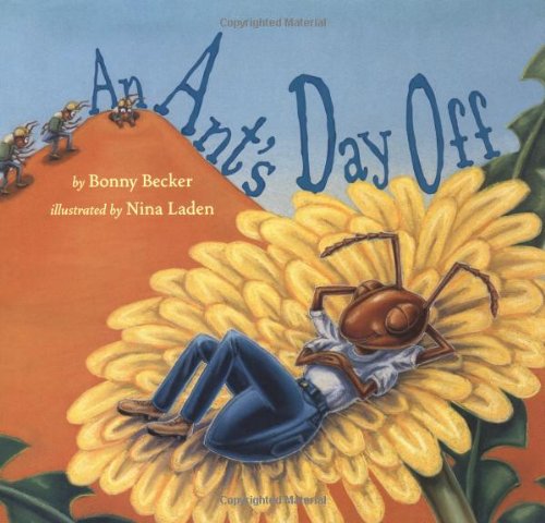 Book cover with ant on flower. 13 Picture Books About Bugs