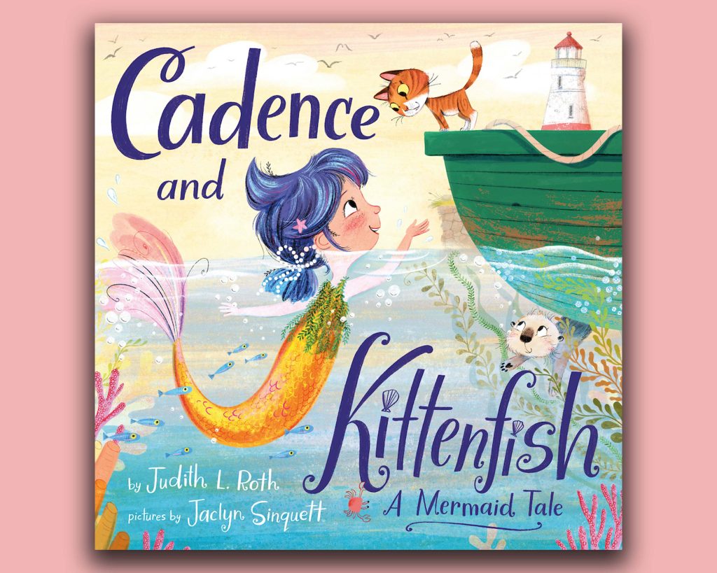 Book cover of Cadence and Kittenfish with mermaid in water. Finding a Friend in 'Cadence and Kittenfish: A Mermaid Tale'