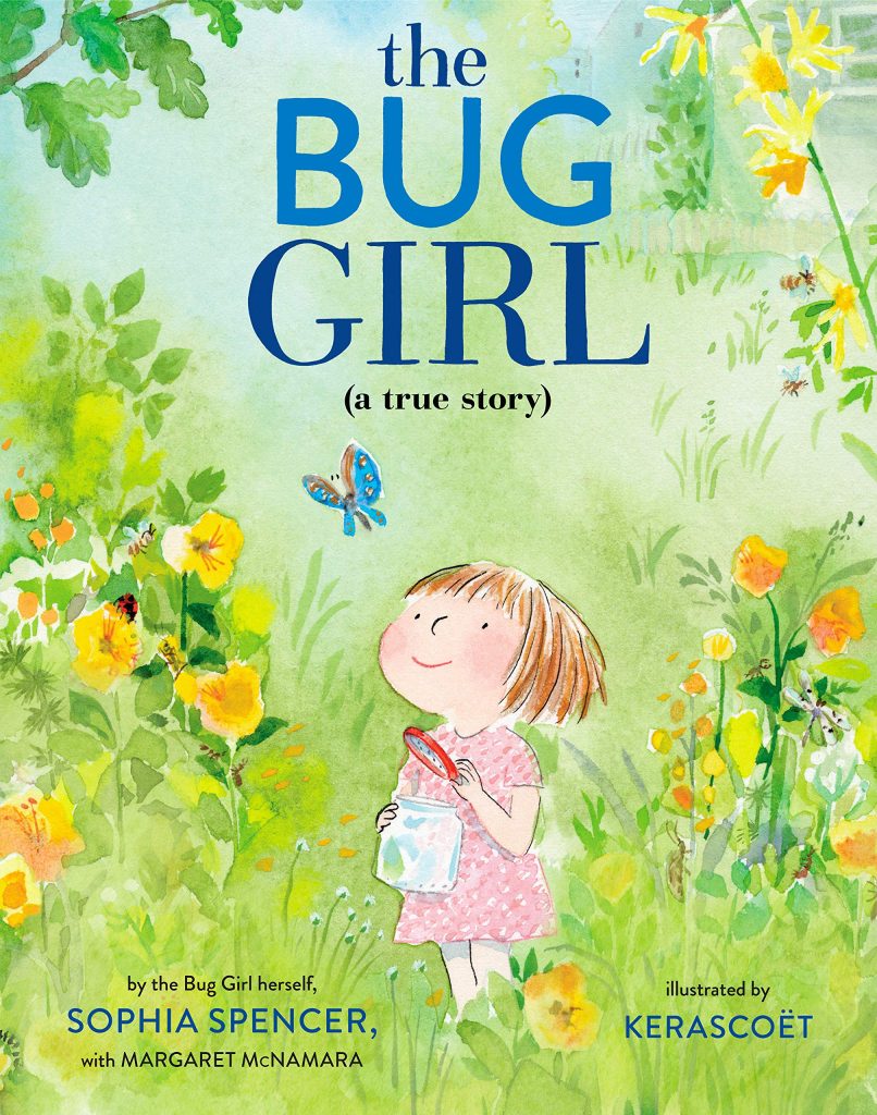 Book cover with little girl looking at butterfly.