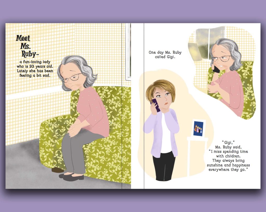 Book pages with elderly woman looking sad. The Power of Intergenerational Friendships Shines in 'Ms. Ruby and the Gigi Squad'