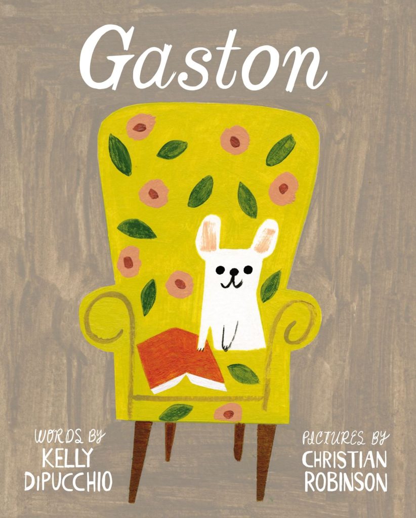Book cover white dog on chair. 14 Picture Books Starring Furry and Lovable Dogs