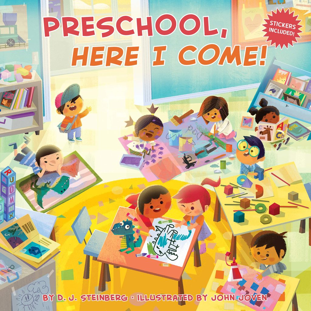 Book cover Preschool Here I Come. The Ultimate List of Books for An Easy Back to School